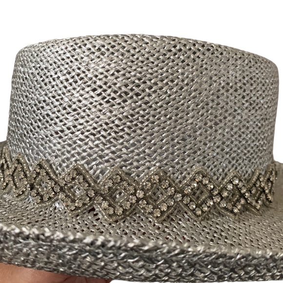 Silver western hat with rhinestones - Picture 6 of 12